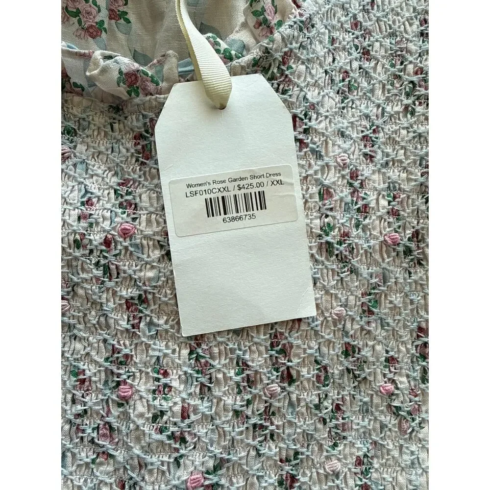 Dondolo x LoveShackFancy Rose Garden Smocked Short Dress Cream Size XXL - Picture 9 of 13